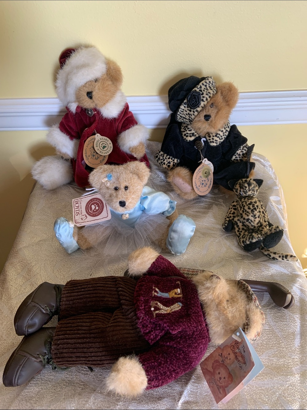 New Boyd’s Plush Teddy Bears, Except Golfer Set of 4